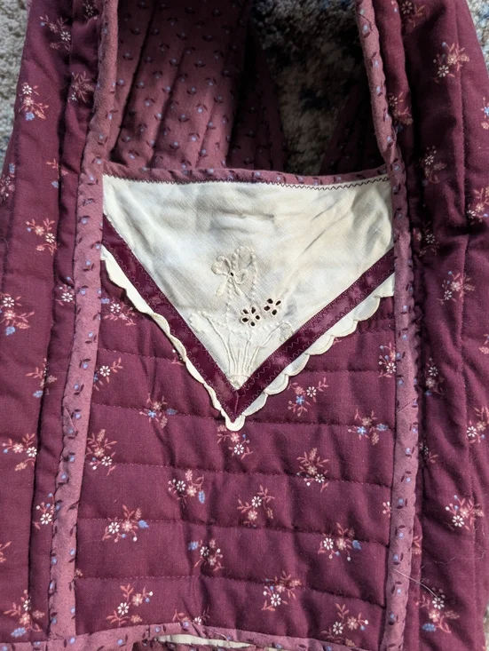 Vintage 70’s, quilted patchwork, handmade Reversible Vest / fits Small/Medium - Picture 7 of 9